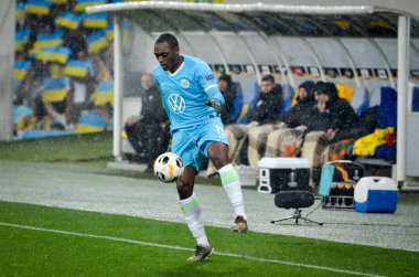 Lviv, Ukrayna - 28 Kasım 2019: Uefa Avrupa Ligi karşılaşmasında Jerome Roussillon oyuncusu Alexandria (Ukrayna) - Wolfsburg (Almanya), Ukrayna