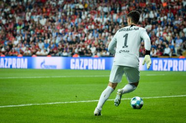 Istanbul, Turkey - August 14, 2019: Kepa Arrizabalaga during the UEFA Super Cup Finals match between Liverpool and Chelsea at Vodafone Park in Vodafone Arena, Turkey