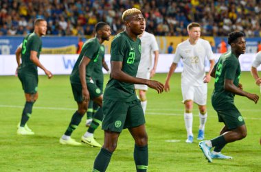 DNIPRO, UKRAINE - September 10, 2019: Victor Osimhen player during the friendly match between national team Ukraine against Nigeria national team, Ukraine