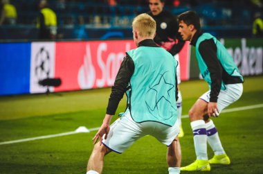 KHARKIV, UKRAINE - September 18, 2019: Oleksandr Zinchenko player during the UEFA Champions League match between Shakhtar Donetsk vs Manchester City (England), Ukraine