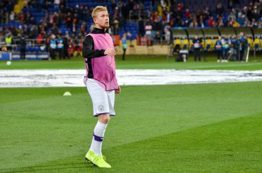 KHARKIV, UKRAINE - September 18, 2019: Kevin De Bruyne during the UEFA Champions League match between Shakhtar Donetsk vs Manchester City (England), Ukraine