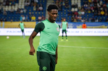 DNIPRO, UKRAINE - September 10, 2019: Football player during the friendly match between national team Ukraine against Nigeria national team, Ukraine