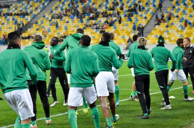 LVIV, UKRAINE - November 07, 2019:  AS Saint Etienne training session during the UEFA Europa League match between Alexandria (Ukraine) vs AS Saint Etienne (France), Ukraine