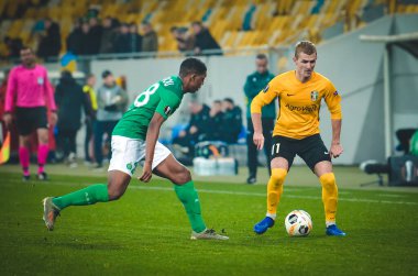 LVIV, UKRAINE - November 07, 2019: Arnaud Nordin player during the UEFA Europa League match between Alexandria (Ukraine) vs AS Saint Etienne (France), Ukraine