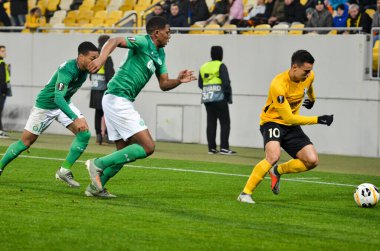 LVIV, UKRAINE - November 07, 2019:  Zaydou Youssouf player during the UEFA Europa League match between Alexandria (Ukraine) vs AS Saint Etienne (France), Ukraine