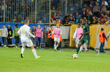 DNIPRO, UKRAINE - September 10, 2019: Jamilu Collins player during the friendly match between national team Ukraine against Nigeria national team, Ukraine