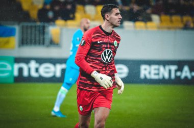 Lviv, Ukrayna - 28 Kasım 2019: Uefa Avrupa Ligi (Ukrayna) - Wolfsburg (Almanya), Ukrayna