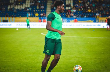 DNIPRO, UKRAINE - September 10, 2019: Football player during the friendly match between national team Ukraine against Nigeria national team, Ukraine
