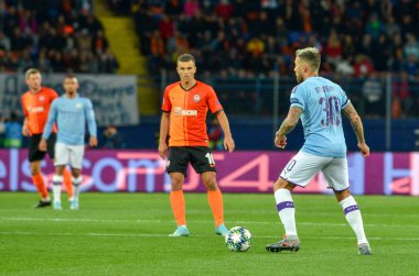 KHARKIV, UKRAINE - September 18, 2019: Nicolas Otamendi player during the UEFA Champions League match between Shakhtar Donetsk vs Manchester City (England), Ukraine