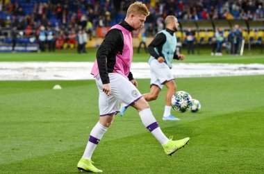 KHARKIV, UKRAINE - September 18, 2019: Kevin De Bruyne during the UEFA Champions League match between Shakhtar Donetsk vs Manchester City (England), Ukraine