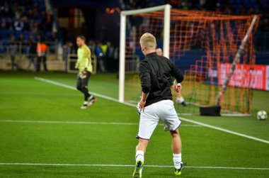 KHARKIV, UKRAINE - September 18, 2019: Oleksandr Zinchenko player during the UEFA Champions League match between Shakhtar Donetsk vs Manchester City (England), Ukraine