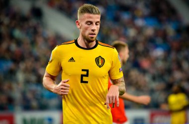 SAINT-PETERSBURG, RUSSIA - November 16, 2019: Toby Alderweireld player during UEFA EURO 2020 qualifying match between national team Russia against Belgium national team, Russia