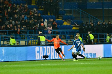 KHARKIV, UKRAINE - December 11, 2019: Remo Freuler player during the UEFA Champions League match between Shakhtar vs Atalanta Bergamasca Calcio BC (Italy), Ukraine