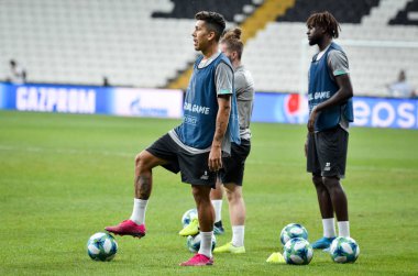 Istanbul, Turkey - August 14, 2019: Roberto Firmino before the UEFA Super Cup Finals match between Liverpool and Chelsea at Vodafone Park in Vodafone Arena, Turkey