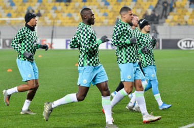 Lviv, Ukrayna - 28 Kasım 2019: Josuha Guilavogui Uefa Avrupa Ligi karşılaşması sırasında Alexandria - Wolfsburg (Almanya), Ukrayna
