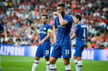 Istanbul, Turkey - August 14, 2019: Olivier Giroud during the UEFA Super Cup Finals match between Liverpool and Chelsea at Vodafone Park in Vodafone Arena, Turkey