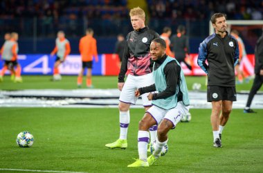 KHARKIV, UKRAINE - September 18, 2019: Raheem Sterling player during the UEFA Champions League match between Shakhtar Donetsk vs Manchester City (England), Ukraine