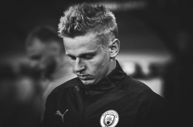 KHARKIV, UKRAINE - September 18, 2019: Oleksandr Zinchenko player during the UEFA Champions League match between Shakhtar Donetsk vs Manchester City (England), Ukraine