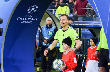 KHARKIV, UKRAINE - December 11, 2019: Referee Felix Zwayer during the UEFA Champions League match between Shakhtar vs Atalanta Bergamasca Calcio BC (Italy), Ukraine