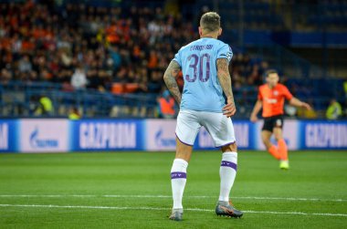 KHARKIV, UKRAINE - September 18, 2019: Nicolas Otamendi player during the UEFA Champions League match between Shakhtar Donetsk vs Manchester City (England), Ukraine