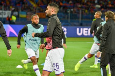 KHARKIV, UKRAINE - September 18, 2019: Riyad Mahrez player during the UEFA Champions League match between Shakhtar Donetsk vs Manchester City (England), Ukraine