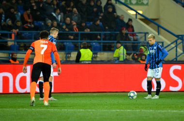KHARKIV, UKRAINE - December 11, 2019: Papu Gomez player during the UEFA Champions League match between Shakhtar vs Atalanta Bergamasca Calcio BC (Italy), Ukraine