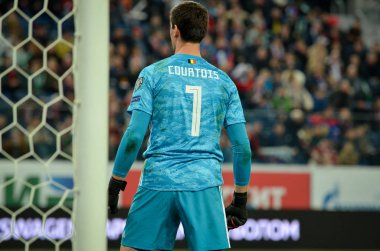 SAINT-PETERSBURG, RUSSIA - November 16, 2019: Thibaut Courtois player during UEFA EURO 2020 qualifying match between national team Russia against Belgium national team, Russia