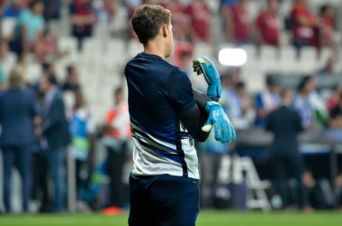 Istanbul, Turkey - August 14, 2019: Goalkeeper Kepa player during the UEFA Super Cup Finals match between Liverpool and Chelsea in Vodafon Arena stadium, Turkey