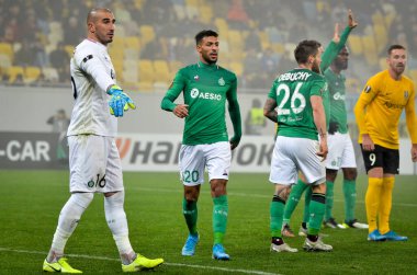 LVIV, UKRAINE - November 07, 2019: Stephane Ruffier player during the UEFA Europa League match between Alexandria (Ukraine) vs AS Saint Etienne (France), Ukraine
