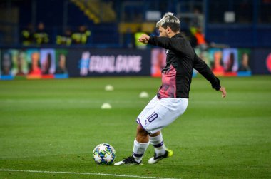 KHARKIV, UKRAINE - September 18, 2019: Sergio Aguero player during the UEFA Champions League match between Shakhtar Donetsk vs Manchester City (England), Ukraine