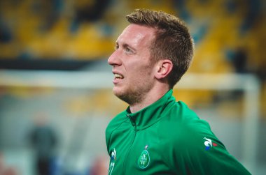 LVIV, UKRAINE - November 07, 2019: Robert Beric player during the UEFA Europa League match between Alexandria (Ukraine) vs AS Saint Etienne (France), Ukraine