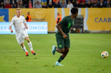 DNIPRO, UKRAINE - September 10, 2019: Ola Aina player during the friendly match between national team Ukraine against Nigeria national team, Ukraine