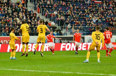 SAINT-PETERSBURG, RUSSIA - November 16, 2019: Football player during UEFA EURO 2020 qualifying match between national team Russia against Belgium national team, Russia
