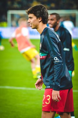 Kyiv, Ukrayna - 14 Ekim 2019: Uefa Euro 2020 ön eleme maçında Joao Felix oyuncusu Ukrayna milli takımı Ukrayna milli takımı Ukrayna 'ya karşı
