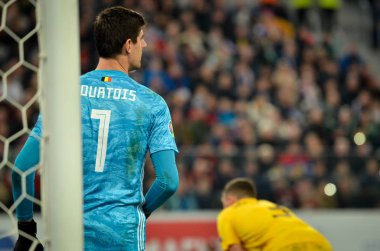SAINT-PETERSBURG, RUSSIA - November 16, 2019: Thibaut Courtois player during UEFA EURO 2020 qualifying match between national team Russia against Belgium national team, Russia