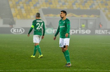 LVIV, UKRAINE - November 07, 2019: Timothee Kolodziejczak player during the UEFA Europa League match between Alexandria (Ukraine) vs AS Saint Etienne (France), Ukraine