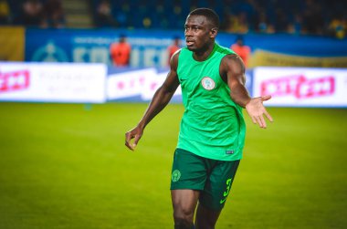 DNIPRO, UKRAINE - September 10, 2019: Jamilu Collins player during the friendly match between national team Ukraine against Nigeria national team, Ukraine