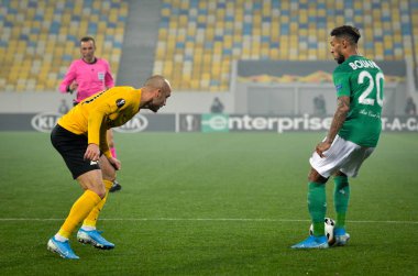 LVIV, UKRAINE - November 07, 2019: Denis Bouanga player during the UEFA Europa League match between Alexandria (Ukraine) vs AS Saint Etienne (France), Ukraine