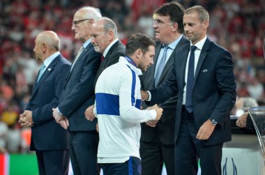 Istanbul, Turkey - August 14, 2019: Frank Lampard received silver medals during the UEFA Super Cup Finals match between Liverpool and Chelsea at Vodafone Park in Vodafone Arena, Turkey