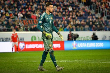 SAINT-PETERSBURG, RUSSIA - November 16, 2019: Guilherme player during UEFA EURO 2020 qualifying match between national team Russia against Belgium national team, Russia