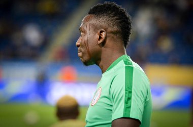 DNIPRO, UKRAINE - September 10, 2019: Oghenekaro Etebo player during the friendly match between national team Ukraine against Nigeria national team, Ukraine