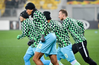 Lviv, Ukrayna - 28 Kasım 2019: Marcel Tisserand Uefa Avrupa Ligi karşılaşması sırasında Alexandria - Wolfsburg (Almanya), Ukrayna