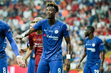 Istanbul, Turkey - August 14, 2019: Tammy Abraham during the UEFA Super Cup Finals match between Liverpool and Chelsea at Vodafone Park in Vodafone Arena, Turkey