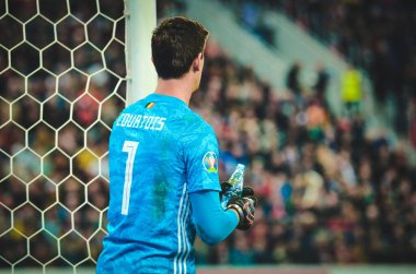 SAINT-PETERSBURG, RUSSIA - November 16, 2019: Thibaut Courtois player during UEFA EURO 2020 qualifying match between national team Russia against Belgium national team, Russia