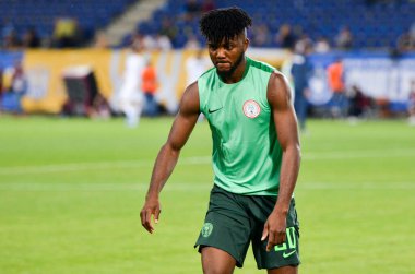 DNIPRO, UKRAINE - September 10, 2019: Chidozie Awaziem during the friendly match between national team Ukraine against Nigeria national team, Ukraine