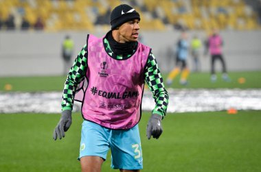 Lviv, Ukrayna - 28 Kasım 2019: Marcel Tisserand Uefa Avrupa Ligi karşılaşmasında Alexandria Wolfsburg (Almanya), Ukrayna