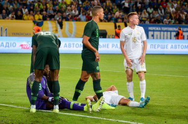 DNIPRO, UKRAINE - September 10, 2019: Francis Uzoho player during the friendly match between national team Ukraine against Nigeria national team, Ukraine