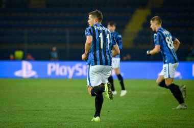 KHARKIV, UKRAINE - December 11, 2019: Remo Freuler player during the UEFA Champions League match between Shakhtar vs Atalanta Bergamasca Calcio BC (Italy), Ukraine