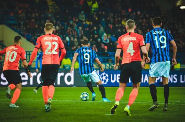 KHARKIV, UKRAINE - December 11, 2019: Luis Muriel player during the UEFA Champions League match between Shakhtar vs Atalanta Bergamasca Calcio BC (Italy), Ukraine