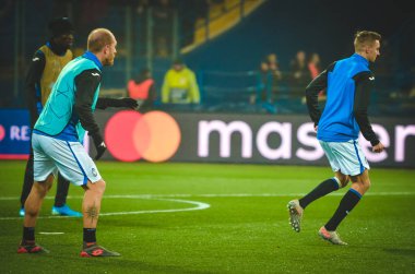 KHARKIV, UKRAINE - December 11, 2019:  Andrea Masiello player during the UEFA Champions League match between Shakhtar vs Atalanta Bergamasca Calcio BC (Italy), Ukraine